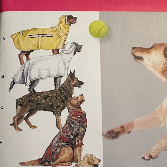 Simplicity Dog Coat Pattern - Red, Yellow, Gray - Picture 2 of 5